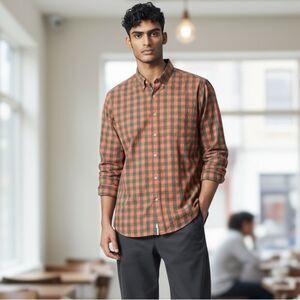 J.Crew Men's Gingham Check Button-Up Shirt Multicolor Size L Long Sleeve